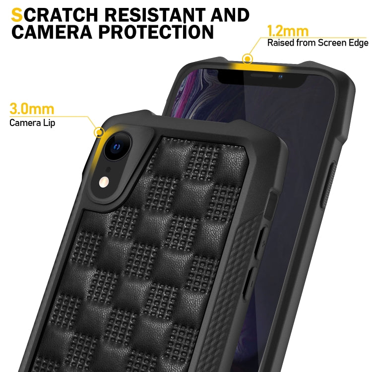 For iPhone XR 3D Embossed PU + PC + TPU Skidproof Shockproof Case