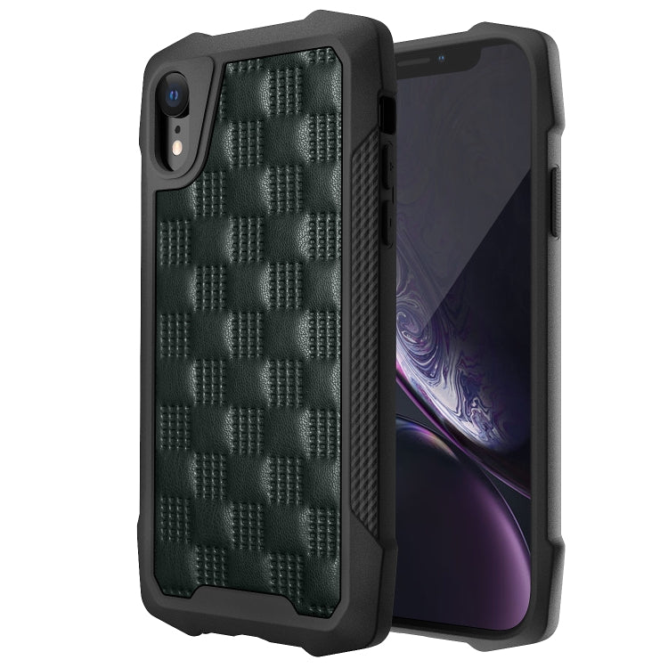 For iPhone XR 3D Embossed PU + PC + TPU Skidproof Shockproof Case