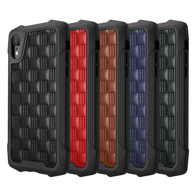 For iPhone XR 3D Embossed PU + PC + TPU Skidproof Shockproof Case