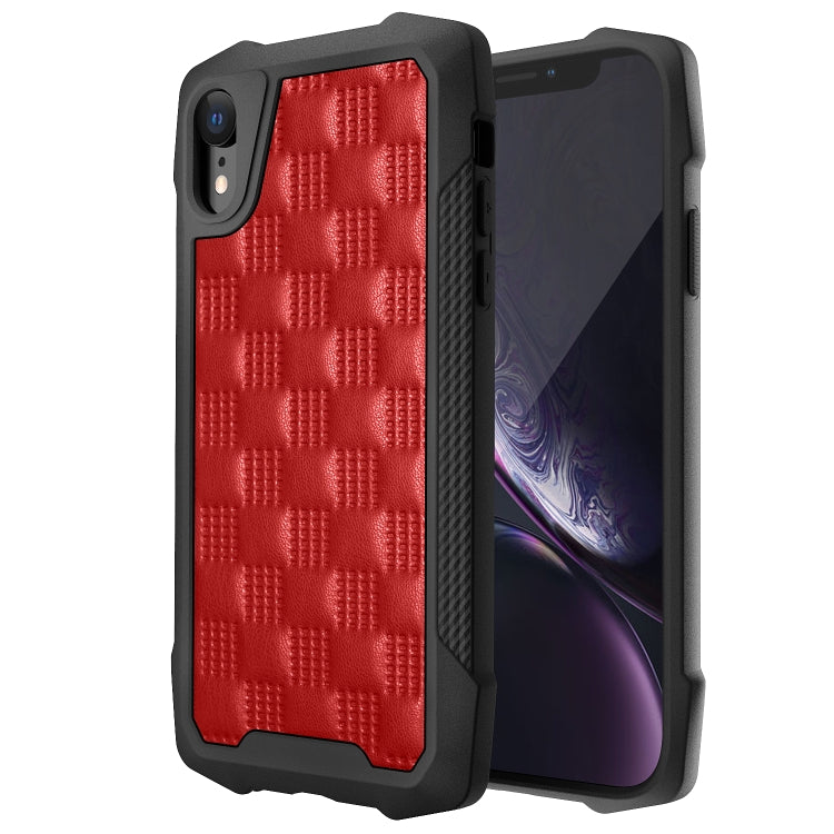 For iPhone XR 3D Embossed PU + PC + TPU Skidproof Shockproof Case
