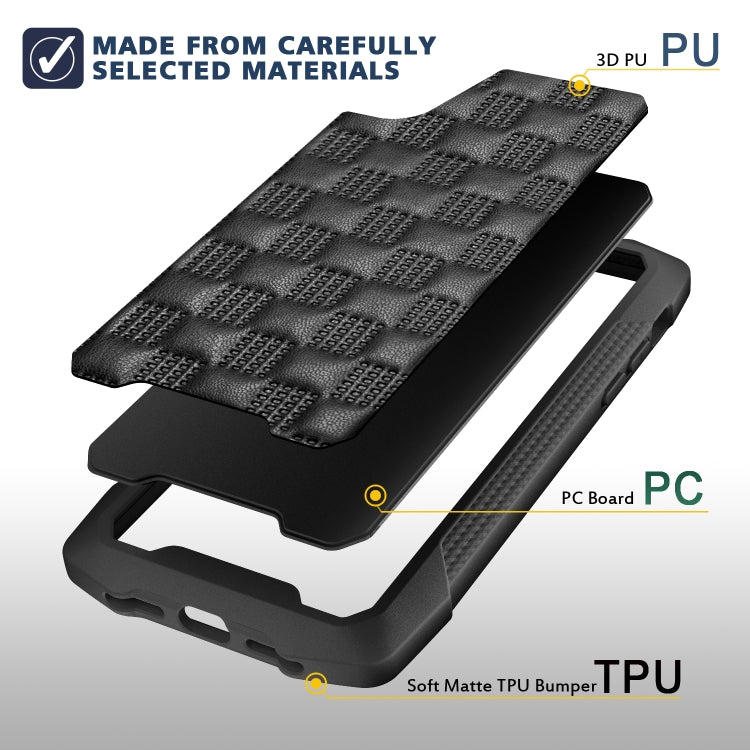 For iPhone XR 3D Embossed PU + PC + TPU Skidproof Shockproof Case