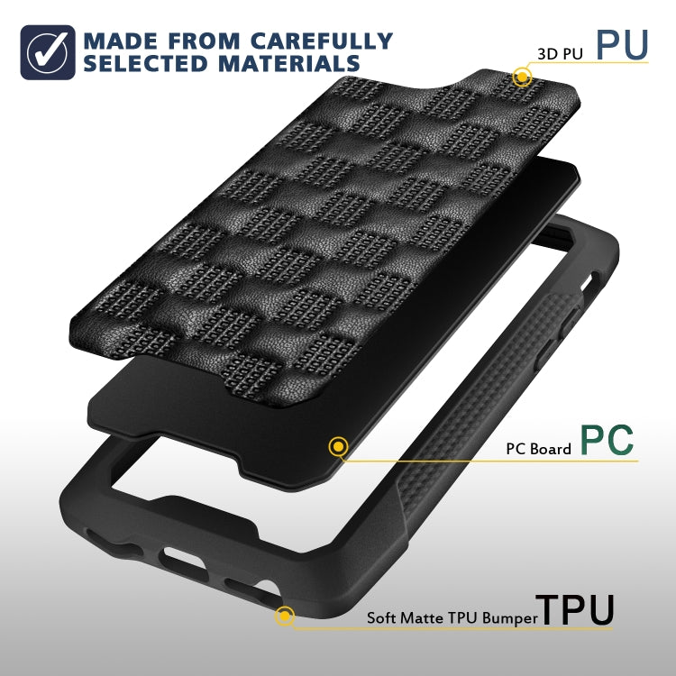 For iPhone SE 2022 / SE 2020 / 8 / 7 / 6s / 6 3D Embossed PU + PC + TPU Skidproof Shockproof Case