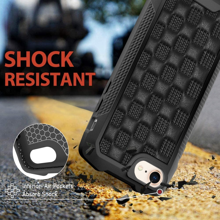 For iPhone SE 2022 / SE 2020 / 8 / 7 / 6s / 6 3D Embossed PU + PC + TPU Skidproof Shockproof Case