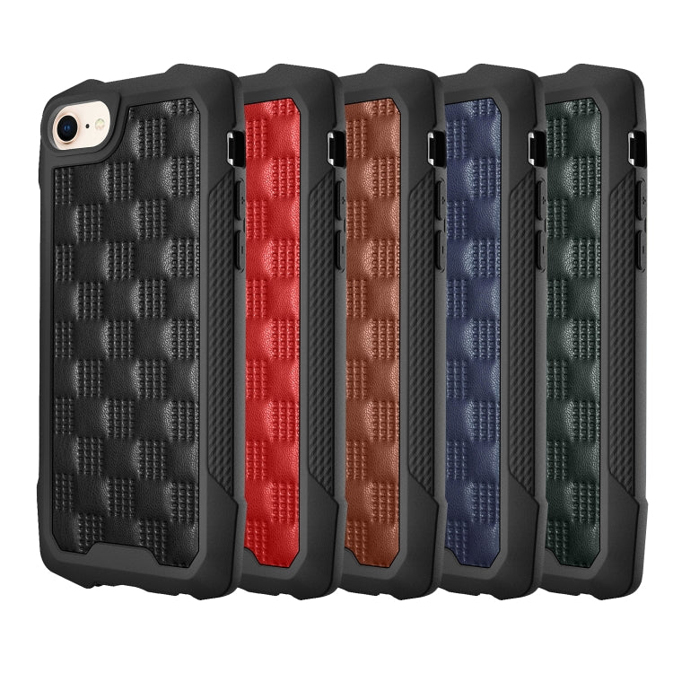 For iPhone SE 2022 / SE 2020 / 8 / 7 / 6s / 6 3D Embossed PU + PC + TPU Skidproof Shockproof Case