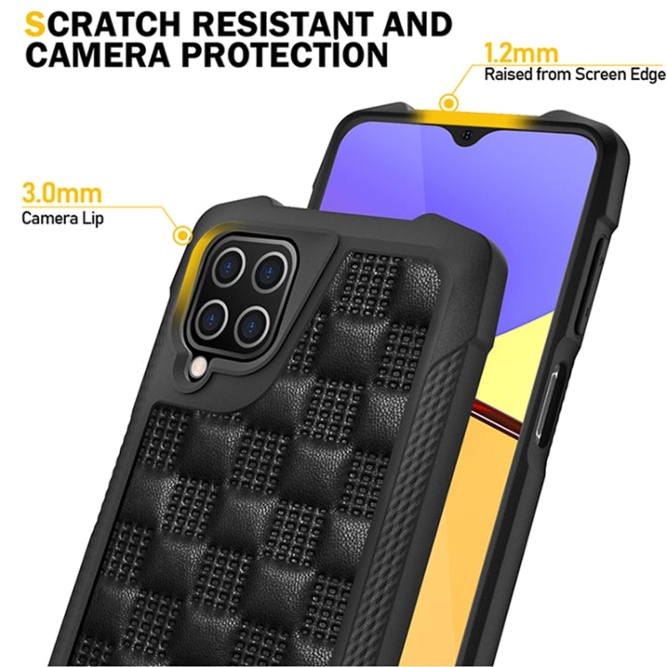 For Samsung Galaxy A12 5G 3D Embossed PU + PC + TPU Skidproof Shockproof Case