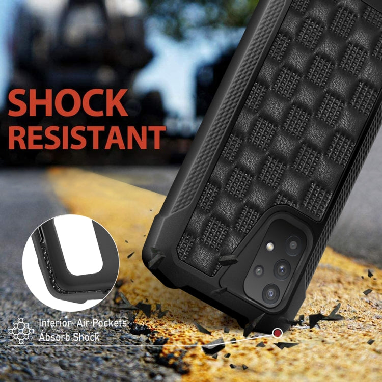 For Samsung Galaxy A32 4G 3D Embossed PU + PC + TPU Skidproof Shockproof Case