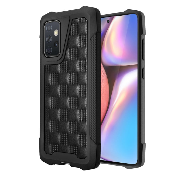 For Samsung Galaxy A72 5G / 4G 3D Embossed PU + PC + TPU Skidproof Shockproof Case