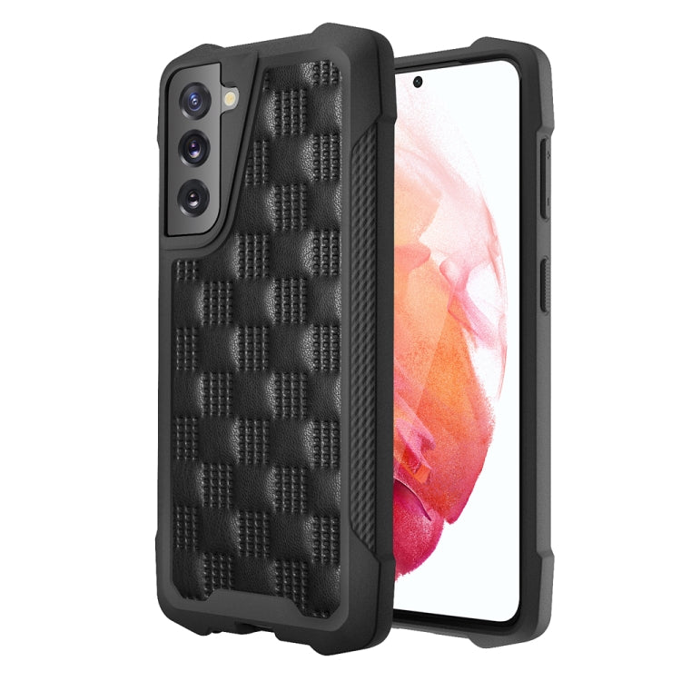 For Samsung Galaxy S21 5G 3D Embossed PU + PC + TPU Skidproof Shockproof Case