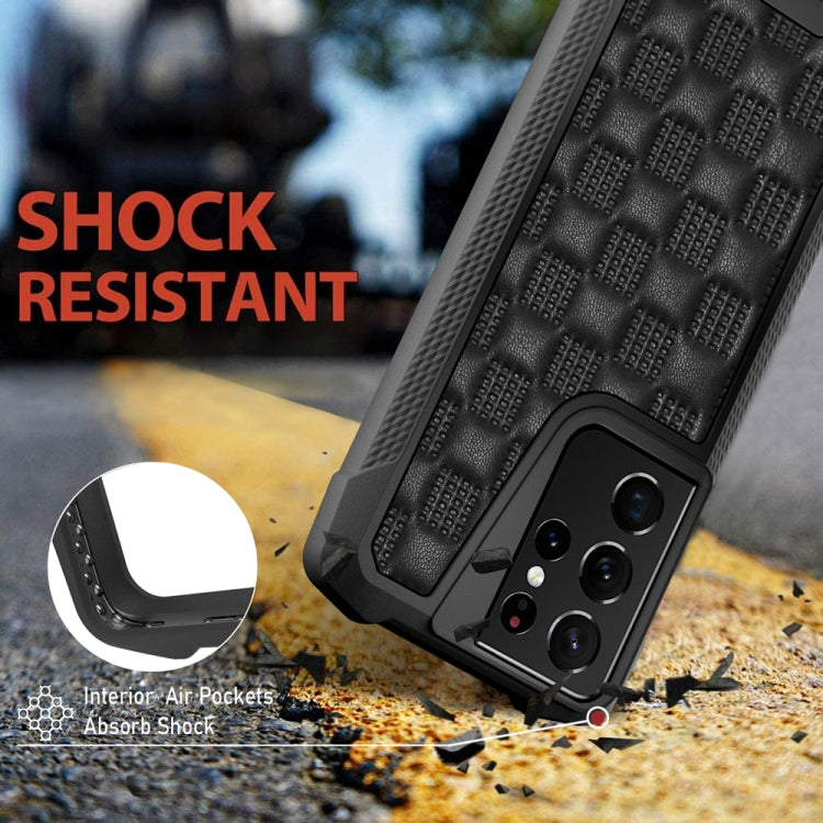 Samsung Galaxy S21 Ultra 5G 3D Embossed PU + PC + TPU Skidproof Shockproof Case