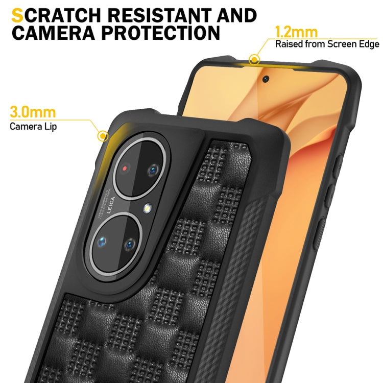 For Huawei P50 Pro 3D Embossed PU + PC + TPU Skidproof Shockproof Case