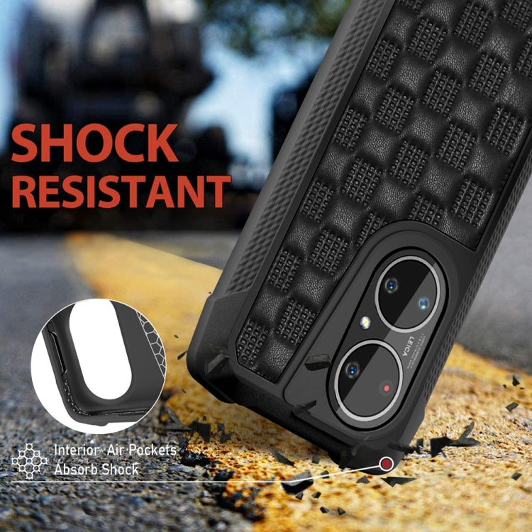 For Huawei P50 Pro 3D Embossed PU + PC + TPU Skidproof Shockproof Case