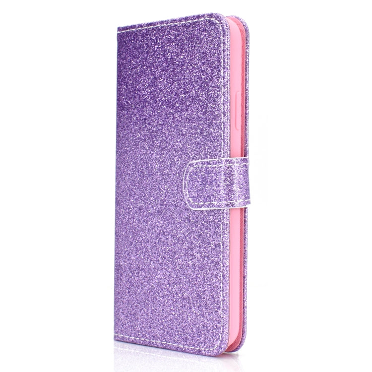 For Samsung Galaxy A22 5G Glitter Powder Horizontal Flip Leather Case with Card Slots & Holder & Photo Frame & Wallet