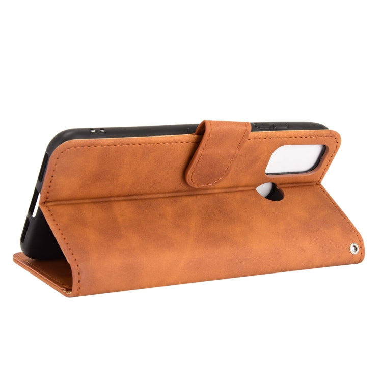 For Oukitel C23 Pro Solid Color Skin Feel Magnetic Buckle Horizontal Flip Calf Texture PU Leather Case with Holder & Card Slots & Wallet