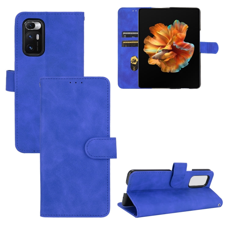 For Xiaomi Mi Mix Fold Solid Color Skin Feel Magnetic Buckle Horizontal Flip Calf Texture PU Leather Case with Holder & Card Slots & Wallet