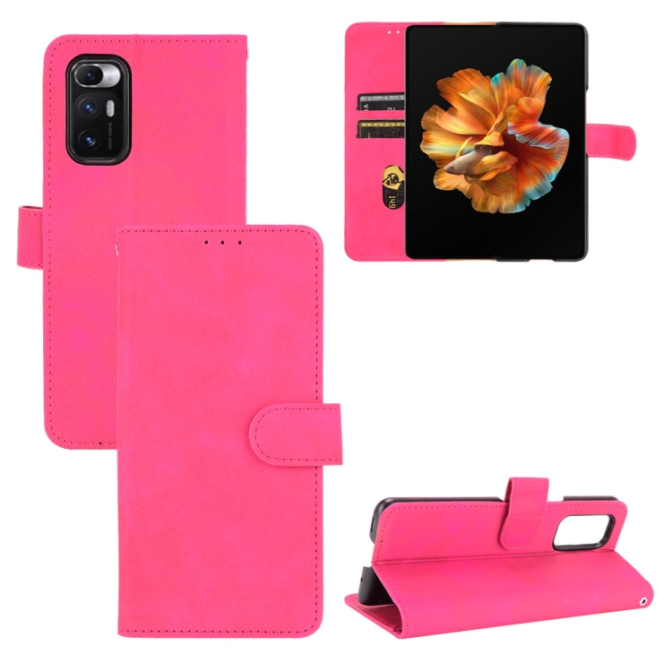 For Xiaomi Mi Mix Fold Solid Color Skin Feel Magnetic Buckle Horizontal Flip Calf Texture PU Leather Case with Holder & Card Slots & Wallet