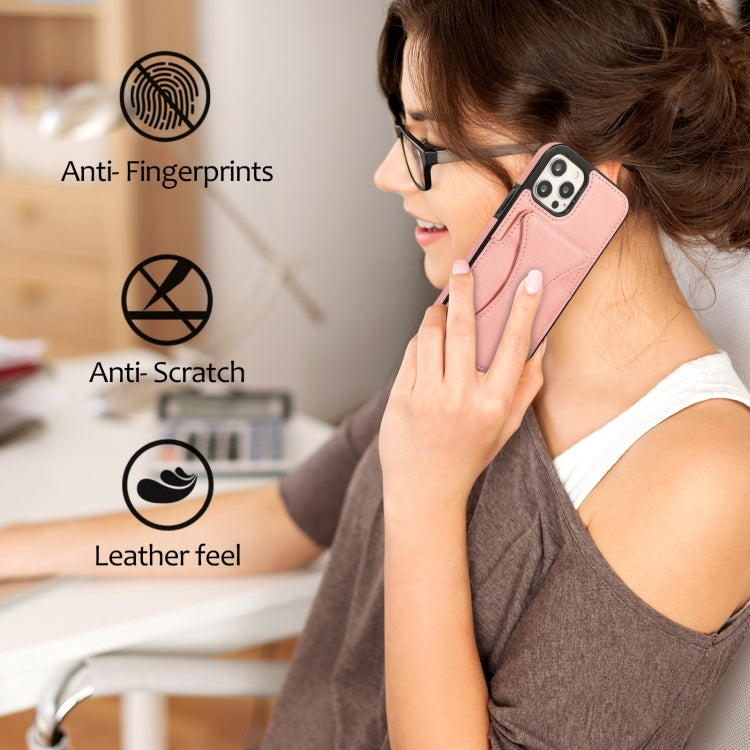 For iPhone 12 / 12 Pro Ultra-thin Shockproof Protective Case with Holder & Metal Magnetic Function