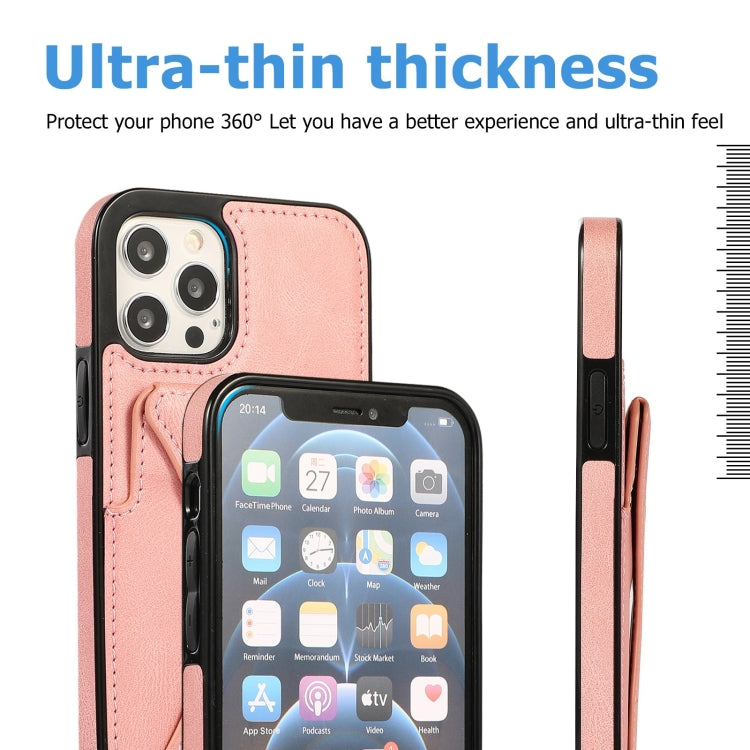 For iPhone 12 / 12 Pro Ultra-thin Shockproof Protective Case with Holder & Metal Magnetic Function