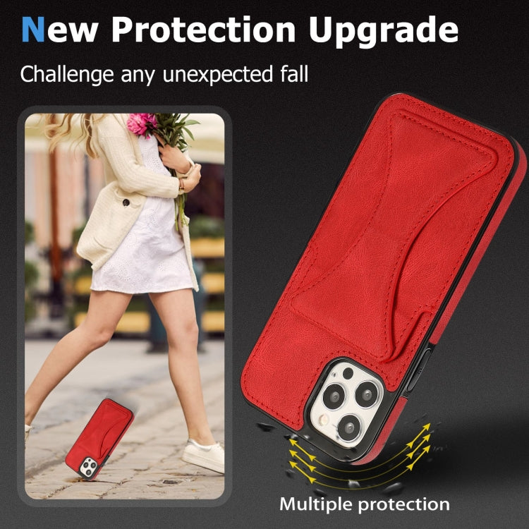 For iPhone 12 / 12 Pro Ultra-thin Shockproof Protective Case with Holder & Metal Magnetic Function
