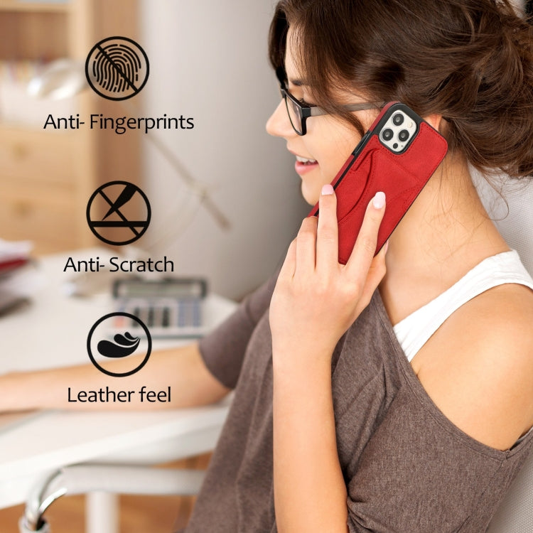 For iPhone 12 / 12 Pro Ultra-thin Shockproof Protective Case with Holder & Metal Magnetic Function