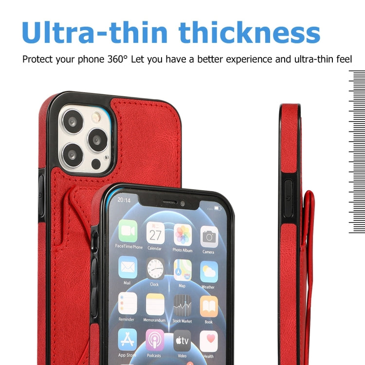 For iPhone 12 / 12 Pro Ultra-thin Shockproof Protective Case with Holder & Metal Magnetic Function