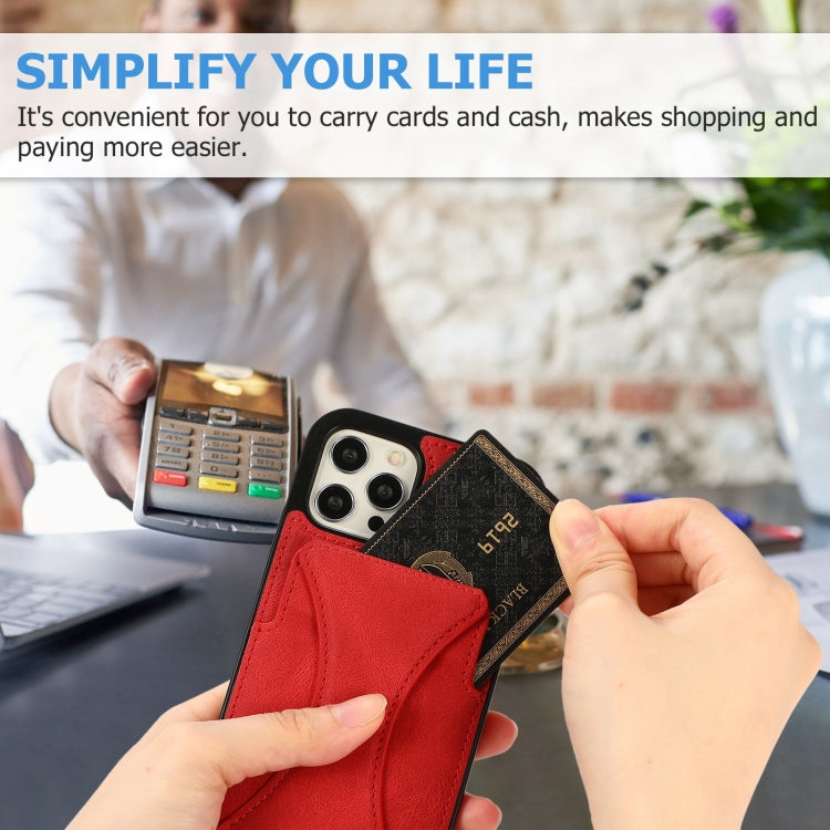 For iPhone 12 / 12 Pro Ultra-thin Shockproof Protective Case with Holder & Metal Magnetic Function