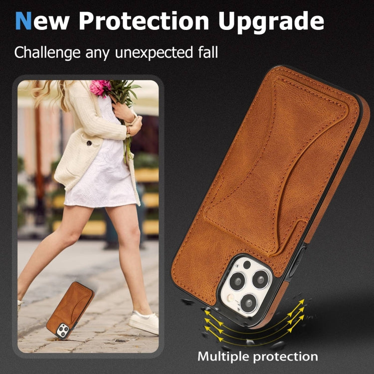For iPhone 12 / 12 Pro Ultra-thin Shockproof Protective Case with Holder & Metal Magnetic Function