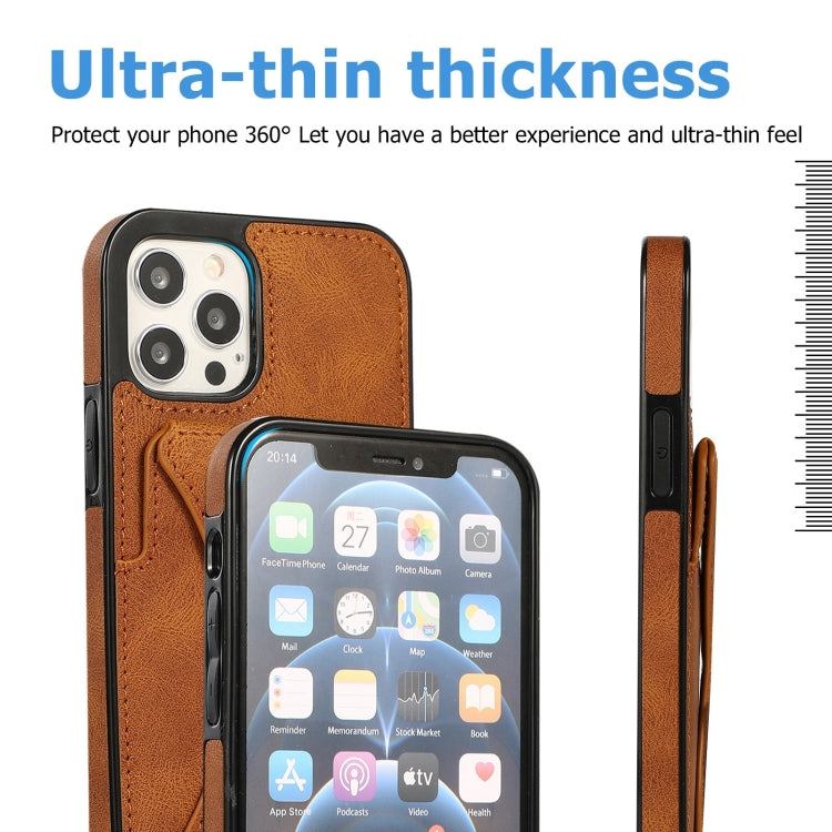For iPhone 12 / 12 Pro Ultra-thin Shockproof Protective Case with Holder & Metal Magnetic Function