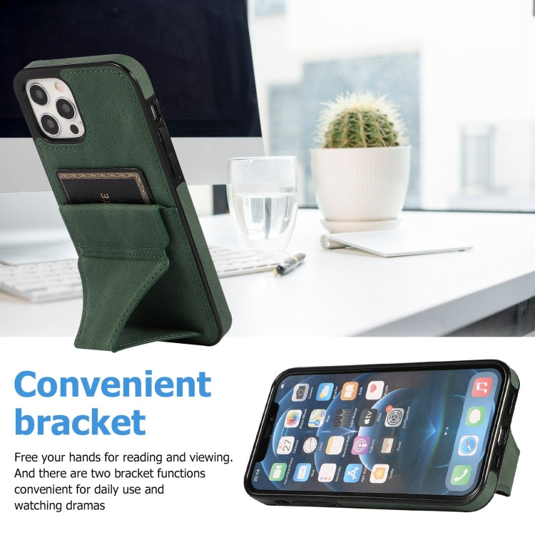 For iPhone 12 / 12 Pro Ultra-thin Shockproof Protective Case with Holder & Metal Magnetic Function