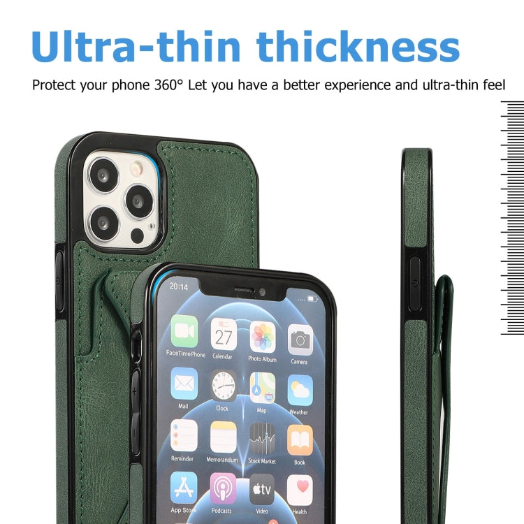 For iPhone 12 / 12 Pro Ultra-thin Shockproof Protective Case with Holder & Metal Magnetic Function