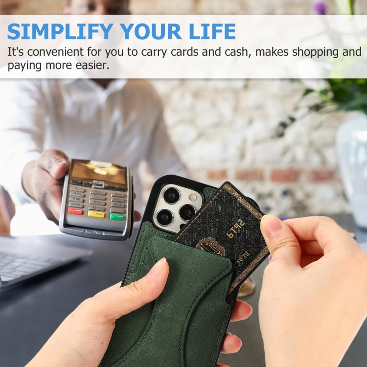 For iPhone 12 / 12 Pro Ultra-thin Shockproof Protective Case with Holder & Metal Magnetic Function