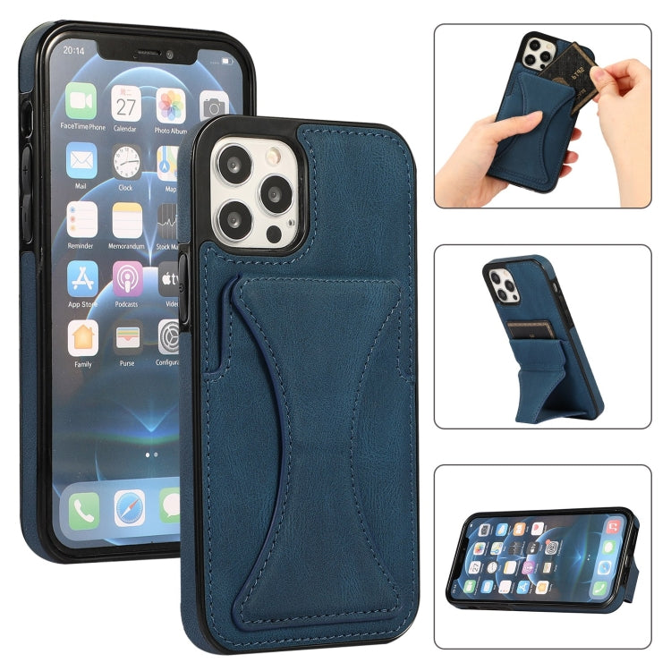 For iPhone 12 / 12 Pro Ultra-thin Shockproof Protective Case with Holder & Metal Magnetic Function