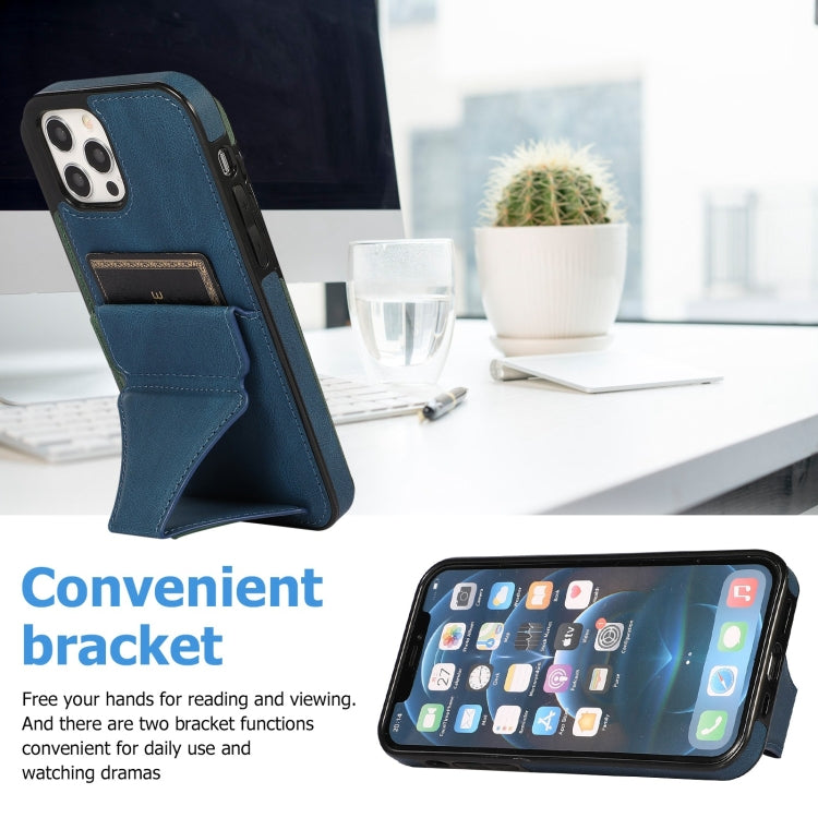 For iPhone 12 / 12 Pro Ultra-thin Shockproof Protective Case with Holder & Metal Magnetic Function