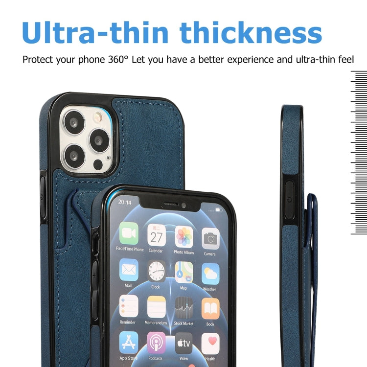 For iPhone 12 / 12 Pro Ultra-thin Shockproof Protective Case with Holder & Metal Magnetic Function