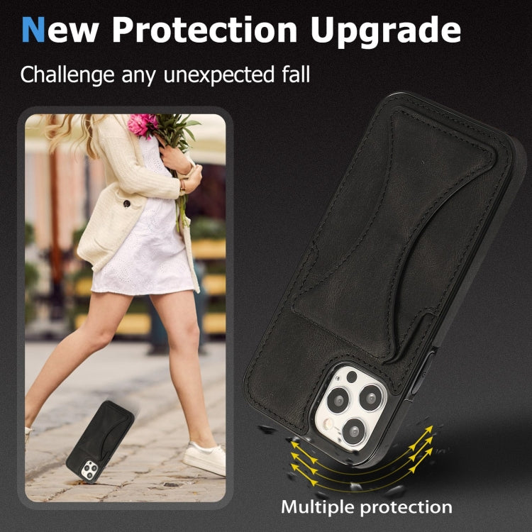 For iPhone 12 / 12 Pro Ultra-thin Shockproof Protective Case with Holder & Metal Magnetic Function