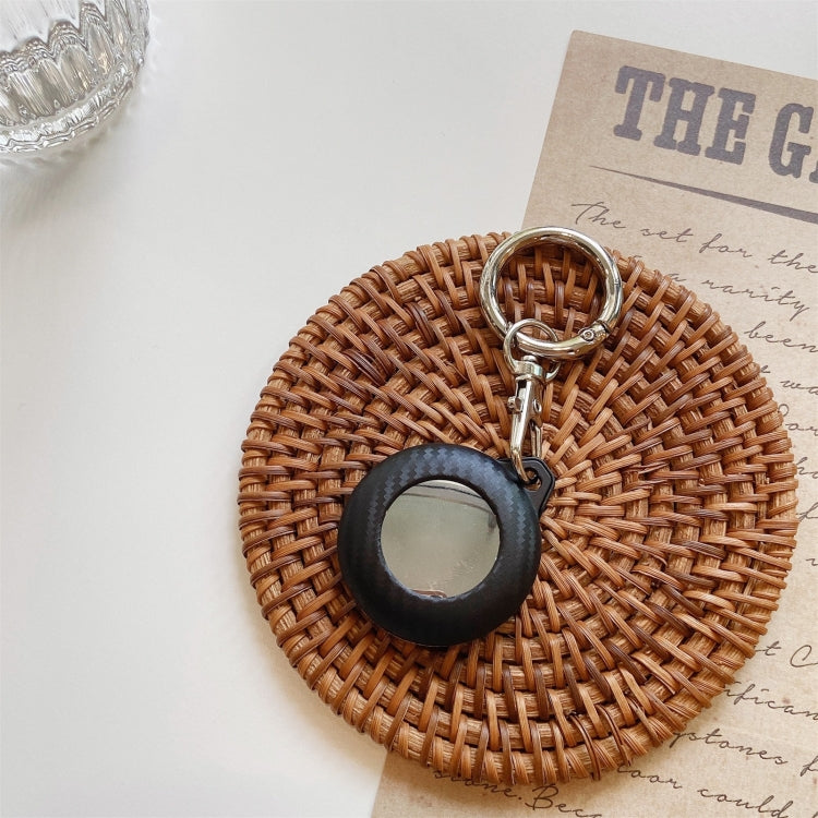 Shockproof Anti-scratch Carbon Fiber Protective Case Cover with Keychain Ring Loop For AirTag