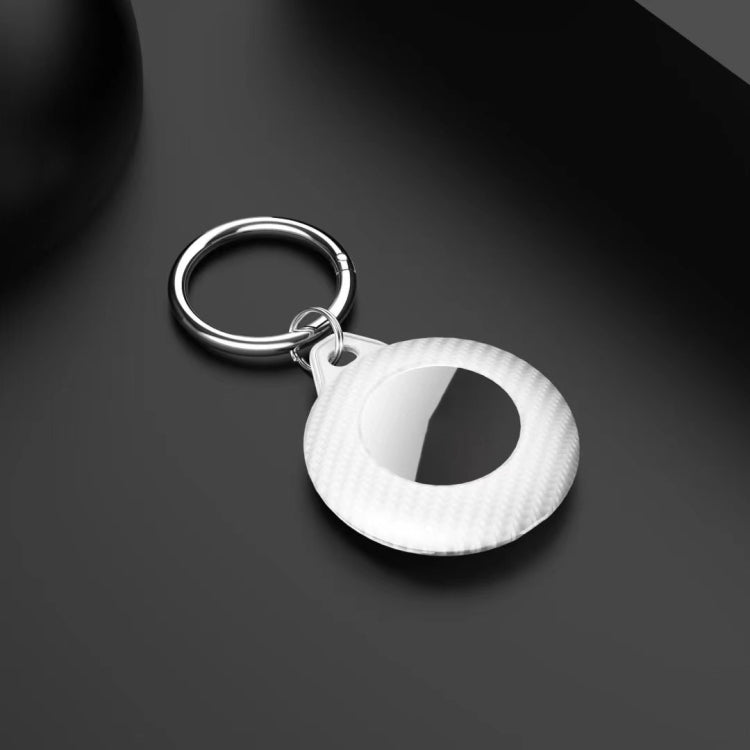 Shockproof Anti-scratch Carbon Fiber Protective Case Cover with Keychain Ring Loop For AirTag