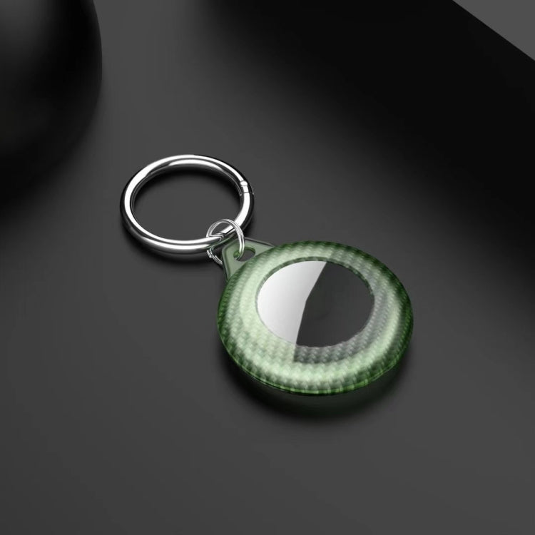 Shockproof Anti-scratch Carbon Fiber Protective Case Cover with Keychain Ring Loop For AirTag