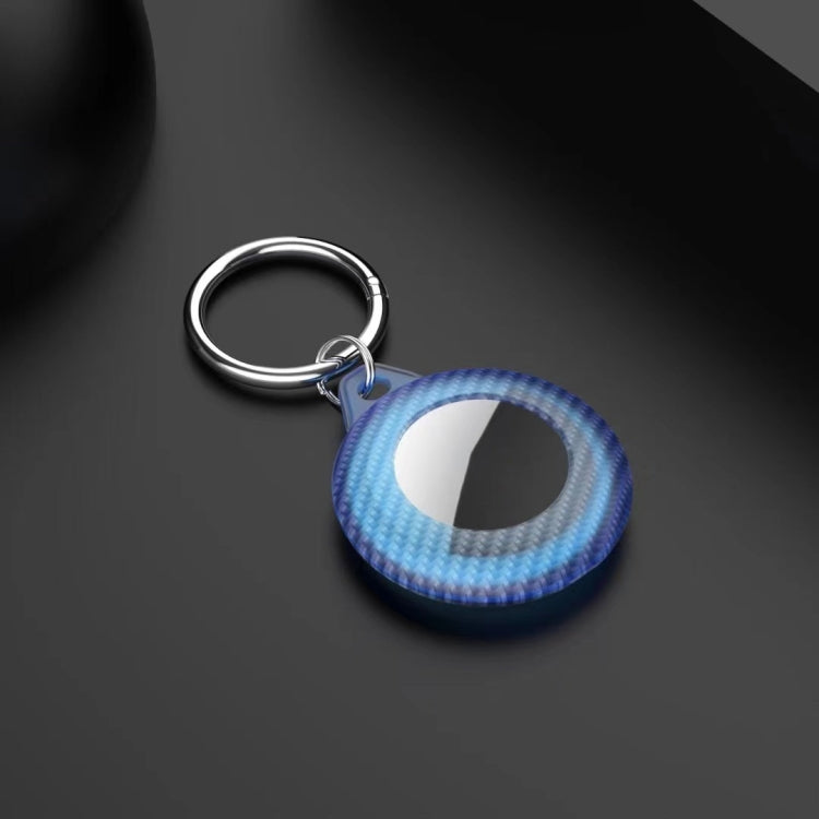 Shockproof Anti-scratch Carbon Fiber Protective Case Cover with Keychain Ring Loop For AirTag