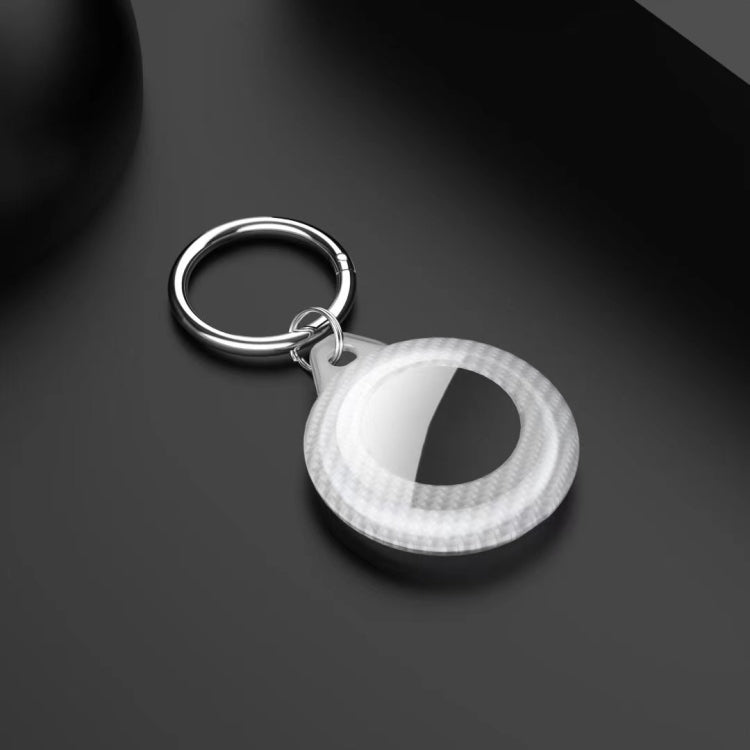 Shockproof Anti-scratch Carbon Fiber Protective Case Cover with Keychain Ring Loop For AirTag