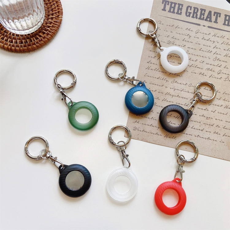 Shockproof Anti-scratch Carbon Fiber Protective Case Cover with Keychain Ring Loop For AirTag