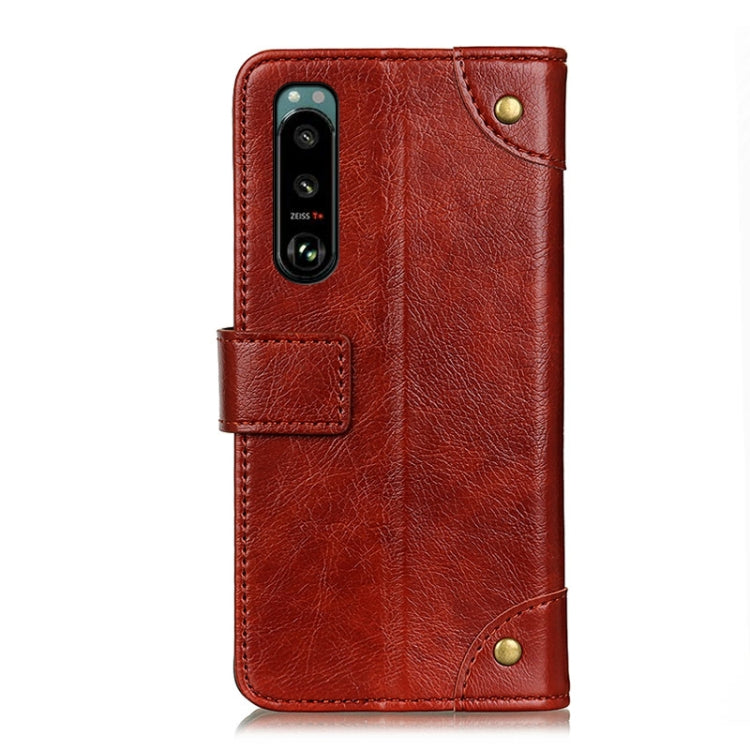 For Sony Xperia 5 III Copper Buckle Nappa Texture Horizontal Flip Leather Case with Holder & Card Slots & Wallet