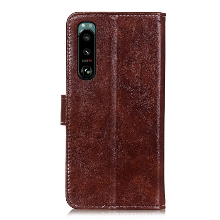 For Sony Xperia 5 III Retro Crazy Horse Texture Horizontal Flip Leather Case with Holder & Card Slots & Photo Frame & Wallet