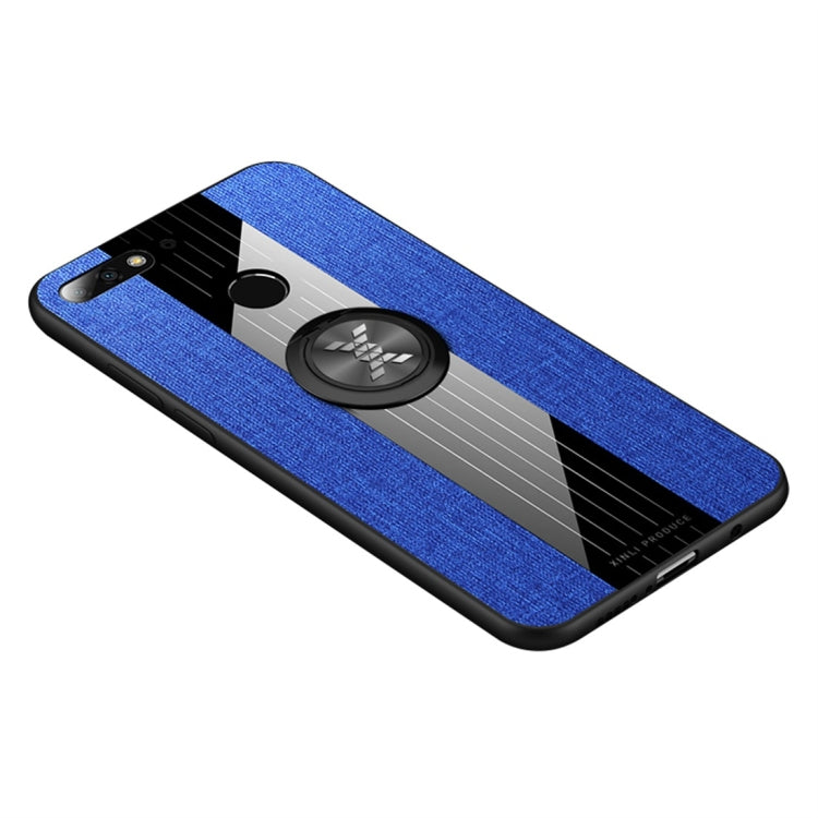 For Huawei Honor 7C / Enjoy 8 XINLI Stitching Cloth Textue Shockproof TPU Protective Case with Ring Holder