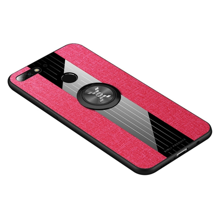 For Huawei Honor 7C / Enjoy 8 XINLI Stitching Cloth Textue Shockproof TPU Protective Case with Ring Holder
