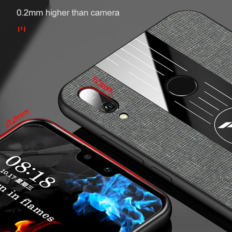 For Huawei Enjoy 9 XINLI Stitching Cloth Textue Shockproof TPU Protective Case with Ring Holder