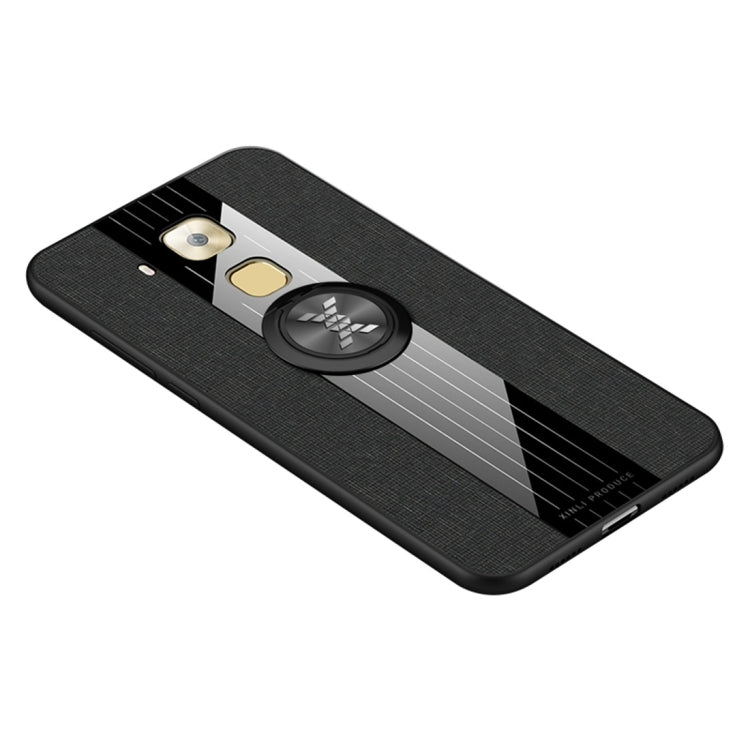 For Huawei Maimang 5 XINLI Stitching Cloth Textue Shockproof TPU Protective Case with Ring Holder