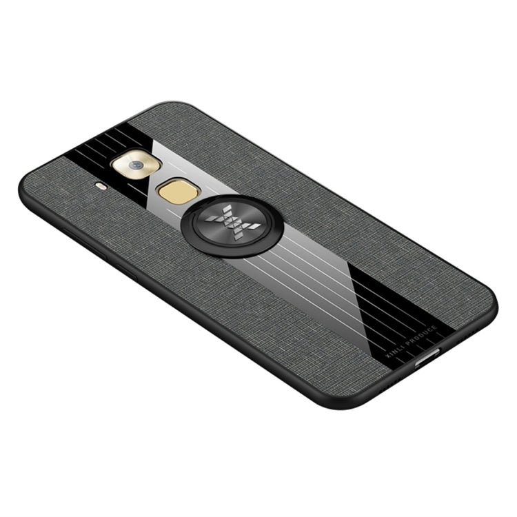 For Huawei Maimang 5 XINLI Stitching Cloth Textue Shockproof TPU Protective Case with Ring Holder
