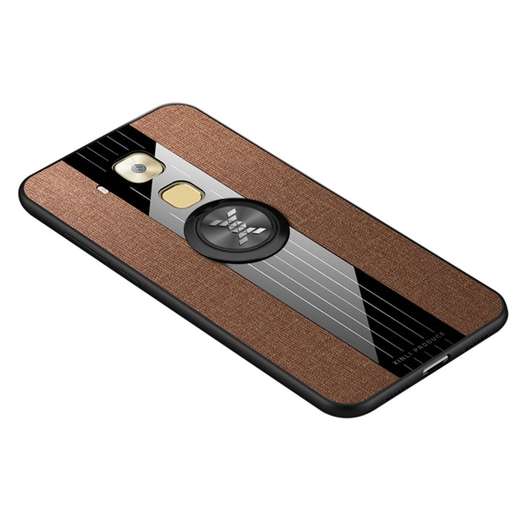 For Huawei Maimang 5 XINLI Stitching Cloth Textue Shockproof TPU Protective Case with Ring Holder