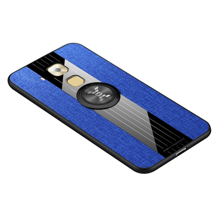 For Huawei Maimang 5 XINLI Stitching Cloth Textue Shockproof TPU Protective Case with Ring Holder