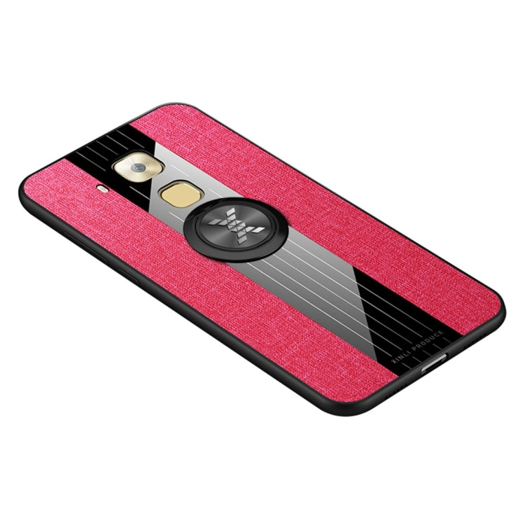 For Huawei Maimang 5 XINLI Stitching Cloth Textue Shockproof TPU Protective Case with Ring Holder